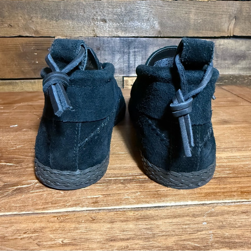 UGG Australia WOODLYN Moccasins Loafer Womens 7.5 Black‎ Suede Booties - Picture 4 of 7